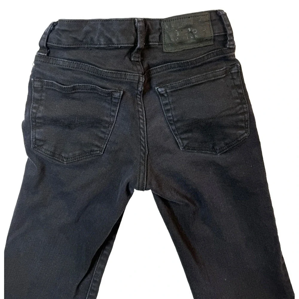 Polo Ralph Lauren Girls Black‎ Jeans Size 8 Slim Straight Stretch Denim Pants
